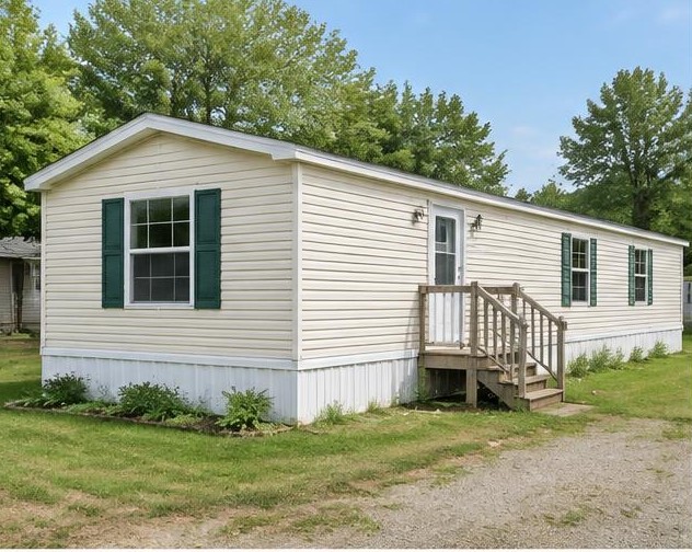 The Elm — illustrative mobile home exterior